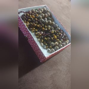 Box of vintage beads